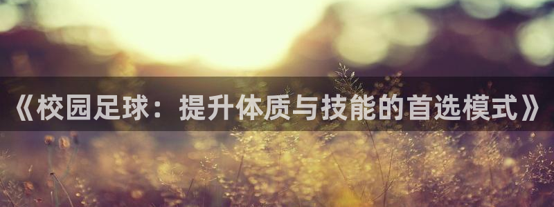 3377体育是正规平台吗：《校园足球：提升体质与技能的首选模式》